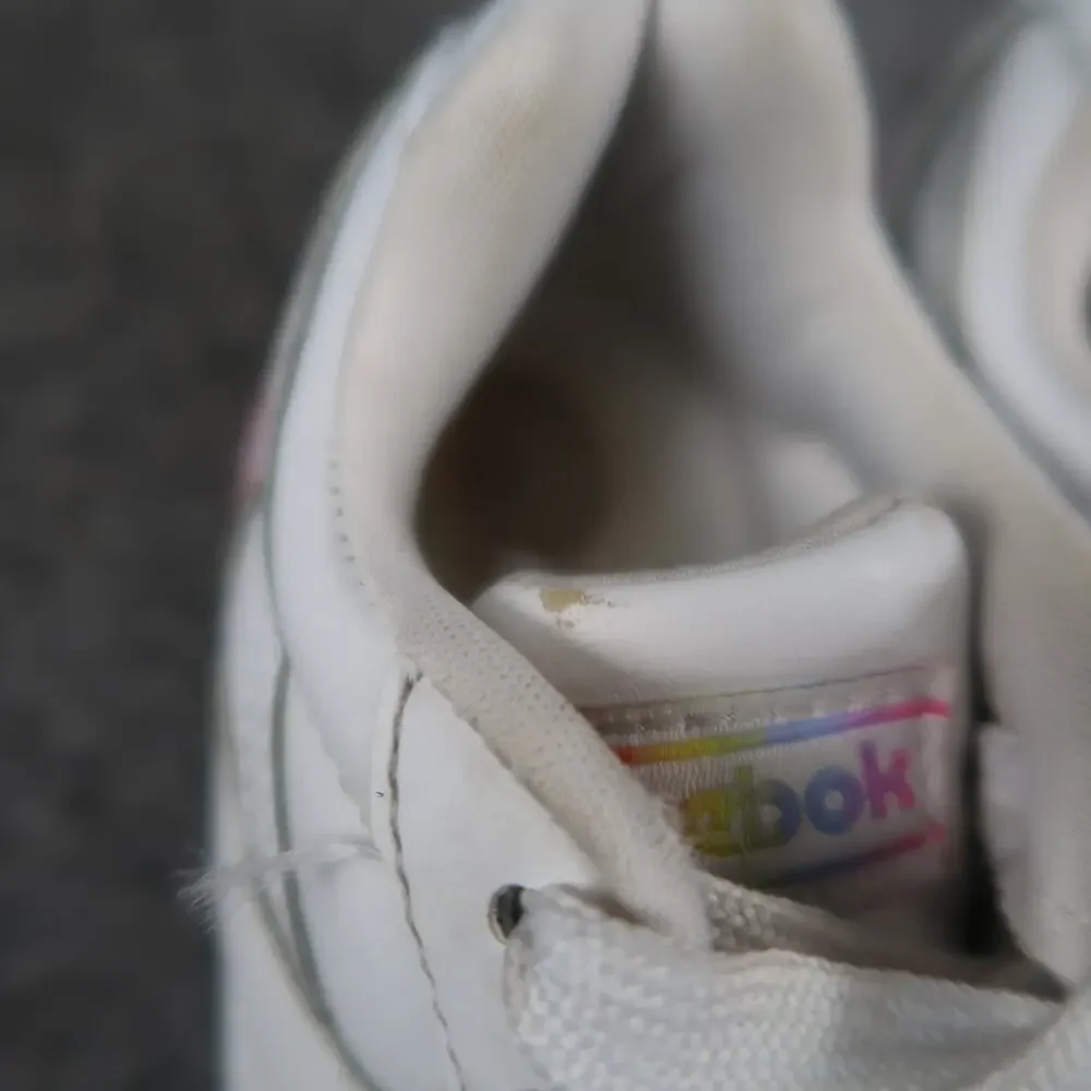 Reebok Shoes Kids 11 Sneakers Classic Jogger Toddler Youth White Lace Up Rainbow